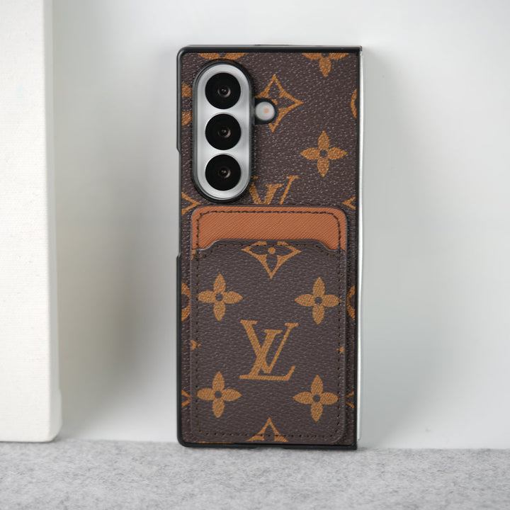 Samsung Galaxy Z Fold 7 Luxury Brand Leather Card Holder Case Cover