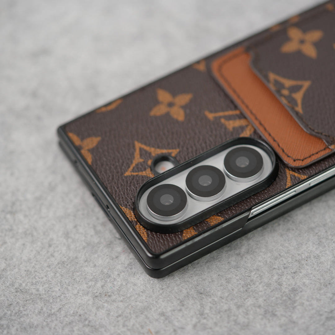 Samsung Galaxy Z Fold 7 Luxury Brand Leather Card Holder Case Cover