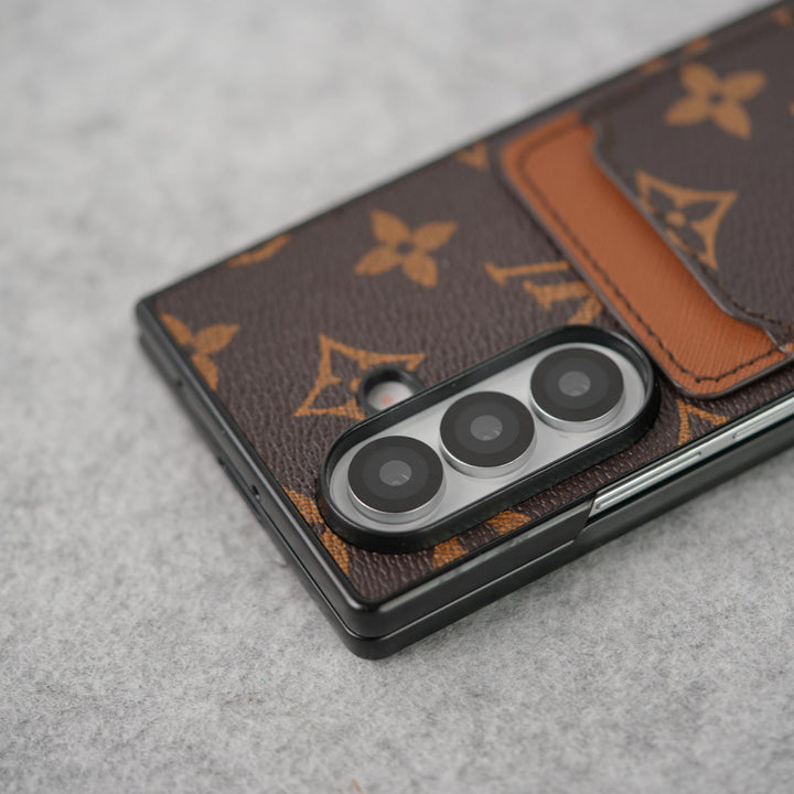 Samsung Galaxy Z Fold 7 Luxury Brand Leather Card Holder Case Cover