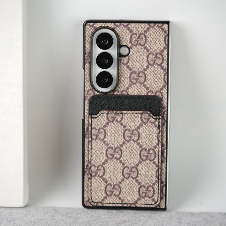 Samsung Galaxy Z Fold 7 Luxury Brand Leather Card Holder Case Cover
