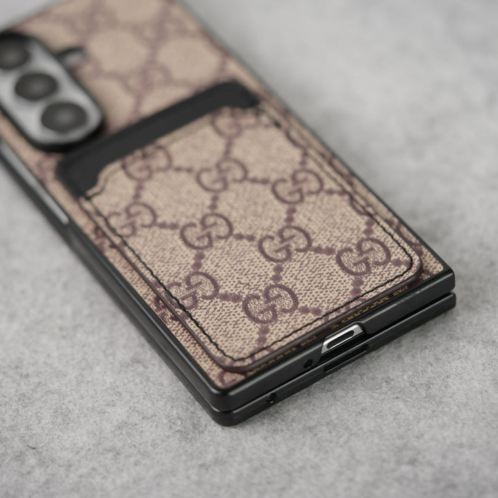 Samsung Galaxy Z Fold 7 Luxury Brand Leather Card Holder Case Cover