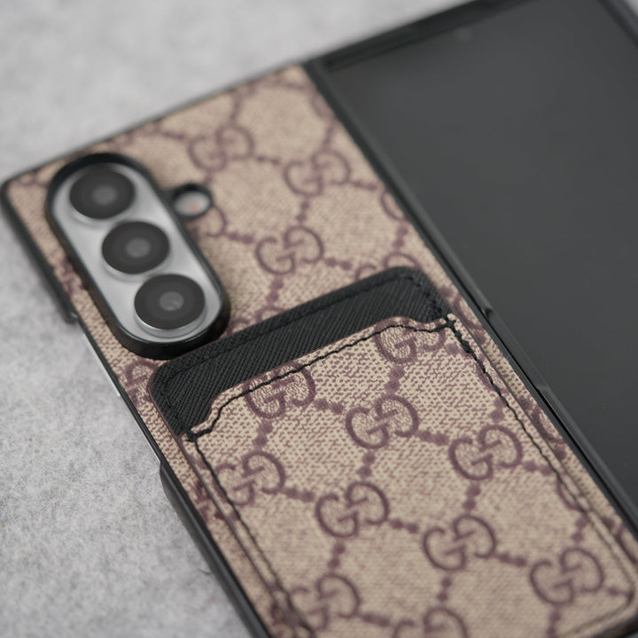 Samsung Galaxy Z Fold 7 Luxury Brand Leather Card Holder Case Cover