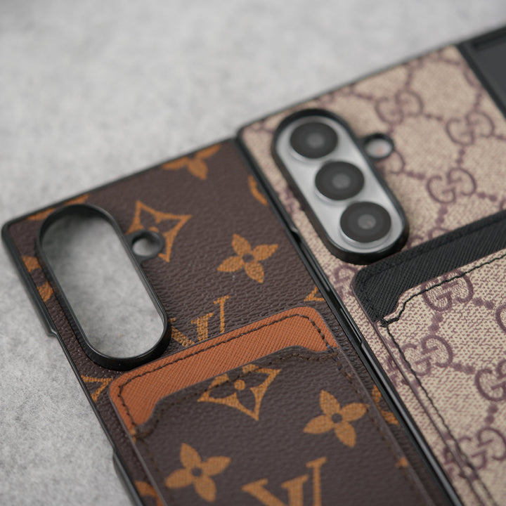 Samsung Galaxy Z Fold 7 Luxury Brand Leather Card Holder Case Cover