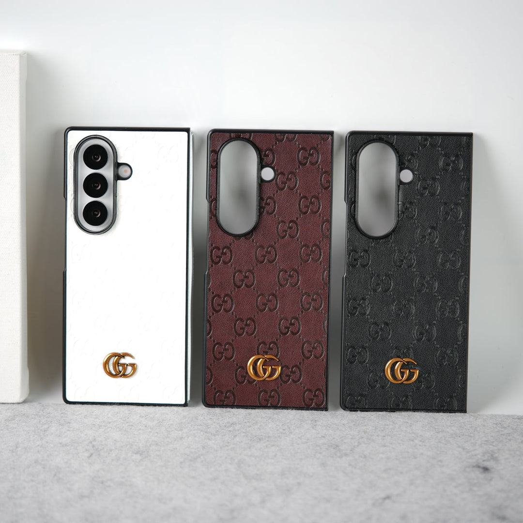 Samsung Galaxy Z fold 7 Luxury GG Fashion Leather Brand Case Cover
