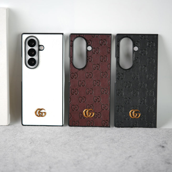 Samsung Galaxy Z fold 7 Luxury GG Fashion Leather Brand Case Cover