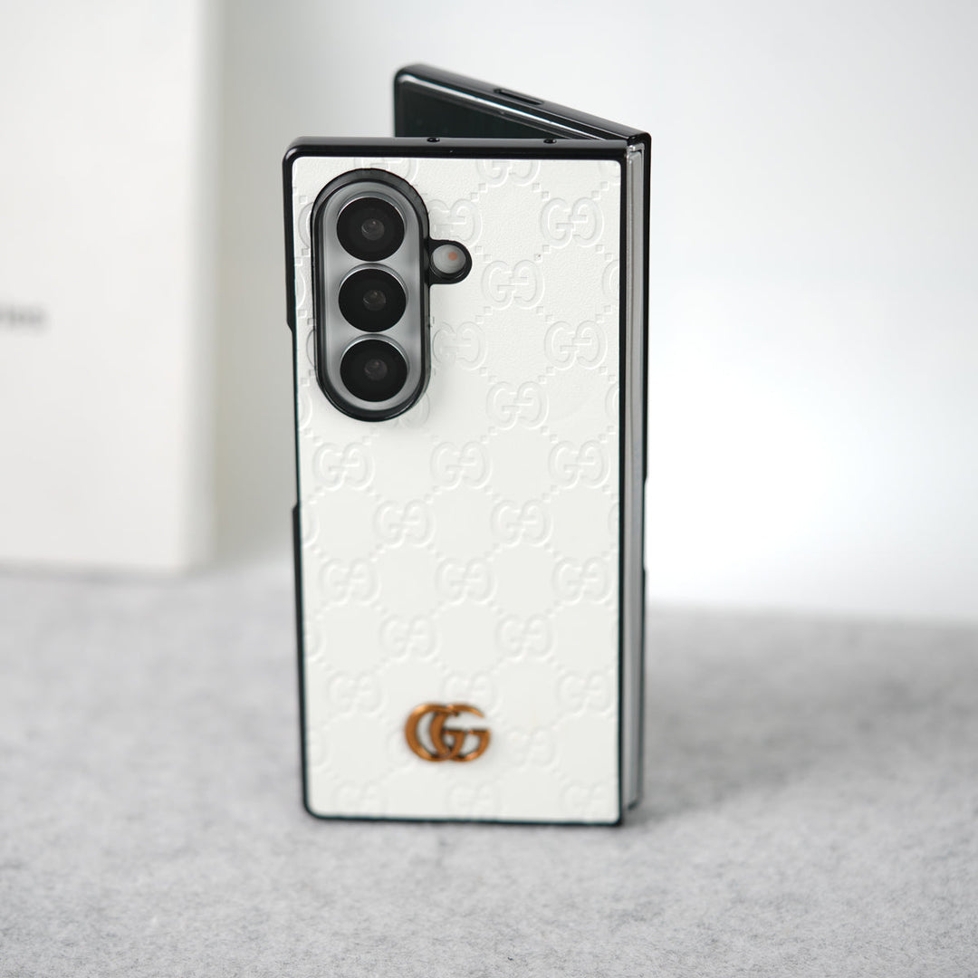 Samsung Galaxy Z fold 7 Luxury GG Fashion Leather Brand Case Cover