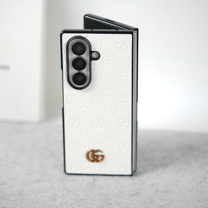 Samsung Galaxy Z fold 7 Luxury GG Fashion Leather Brand Case Cover