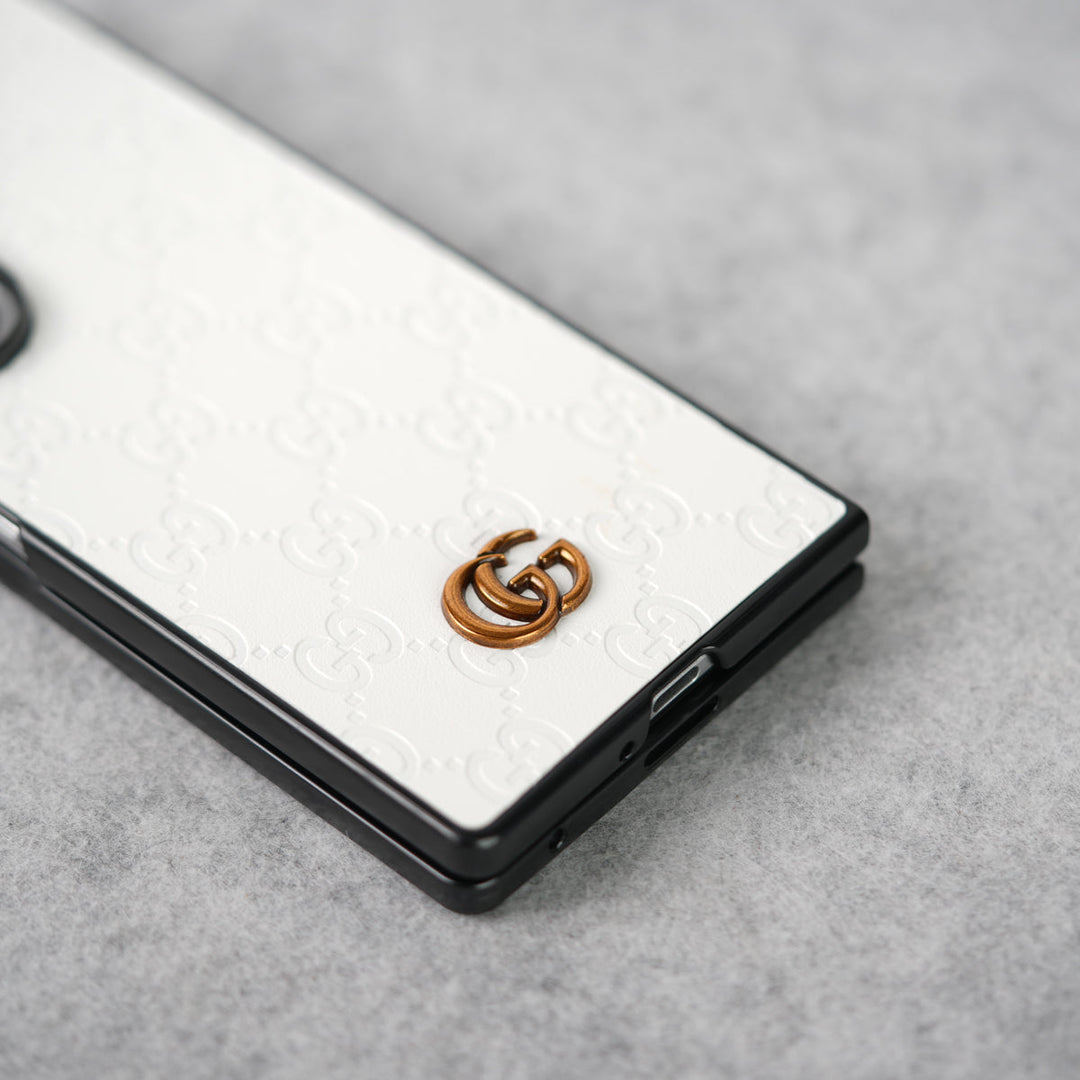 Samsung Galaxy Z fold 7 Luxury GG Fashion Leather Brand Case Cover
