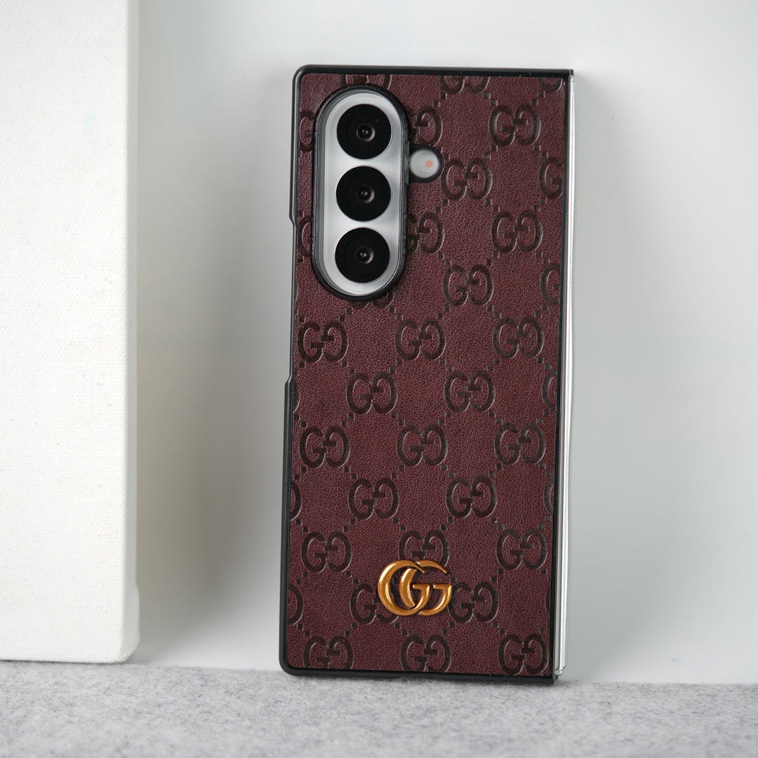 Samsung Galaxy Z fold 7 Luxury GG Fashion Leather Brand Case Cover