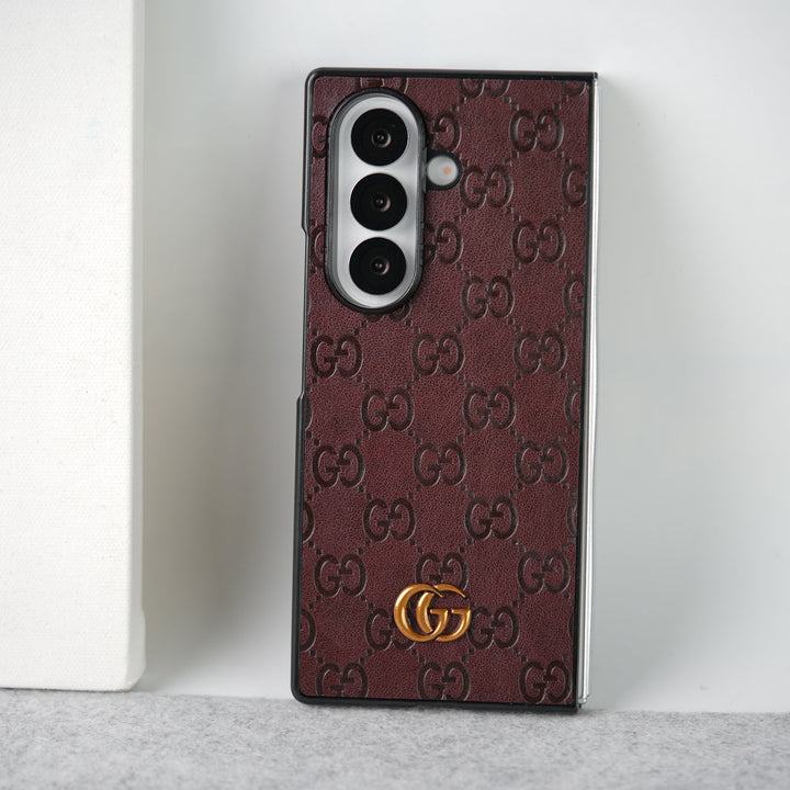 Samsung Galaxy Z fold 7 Luxury GG Fashion Leather Brand Case Cover
