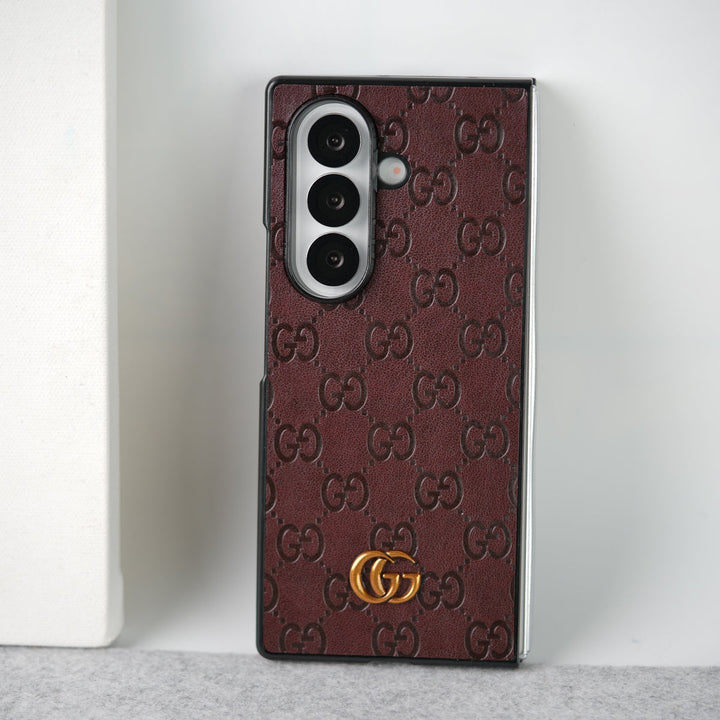 Samsung Galaxy Z fold 7 Luxury GG Fashion Leather Brand Case Cover