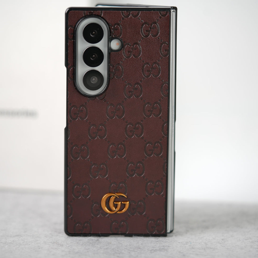 Samsung Galaxy Z fold 7 Luxury GG Fashion Leather Brand Case Cover