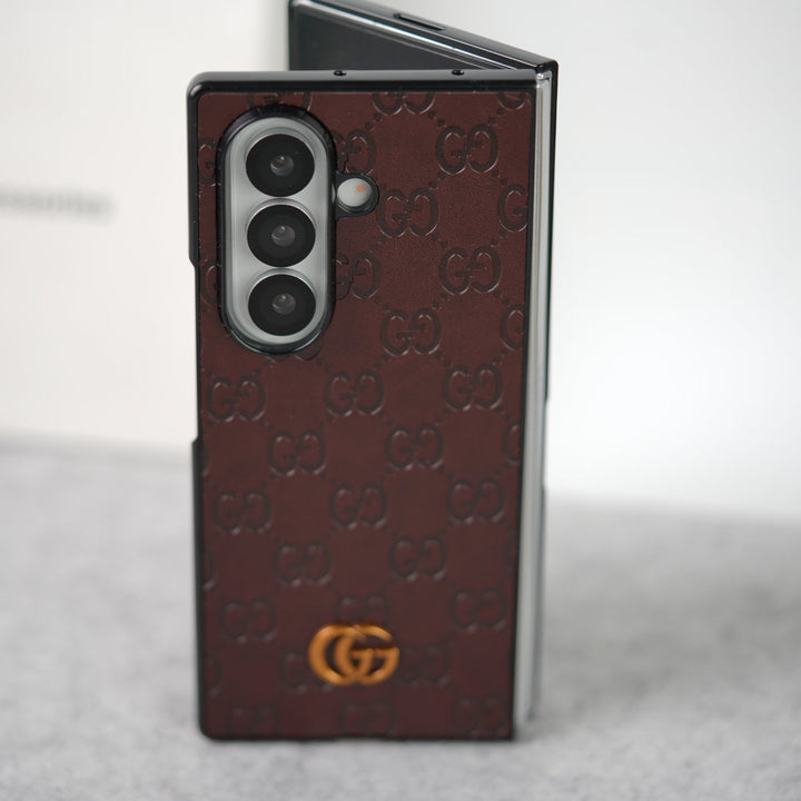 Samsung Galaxy Z fold 7 Luxury GG Fashion Leather Brand Case Cover