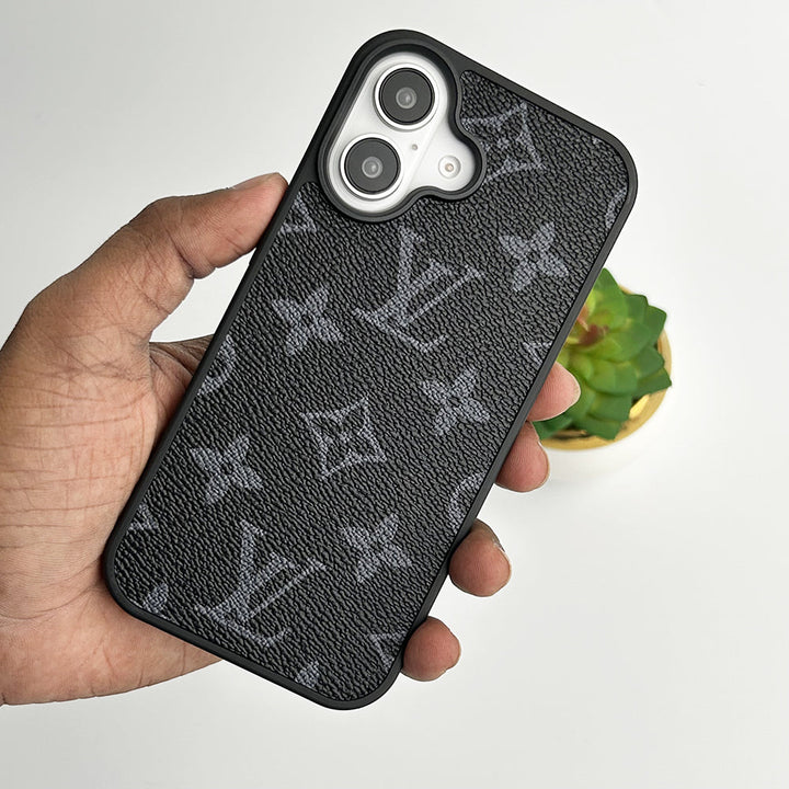 iPhone 16 Series Luxury Brand Leather Case Cover