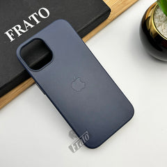 iPhone 16 Series Luxury Leather Texture With Logo Shockproof Case Cover