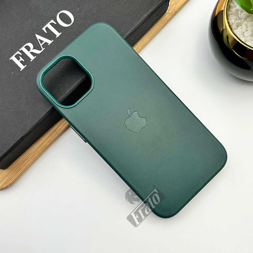 iPhone 16 Series Luxury Leather Texture With Logo Shockproof Case Cover