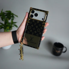 iPhone 17 Series Luxury Branded Trunk Case Cover With Chain
