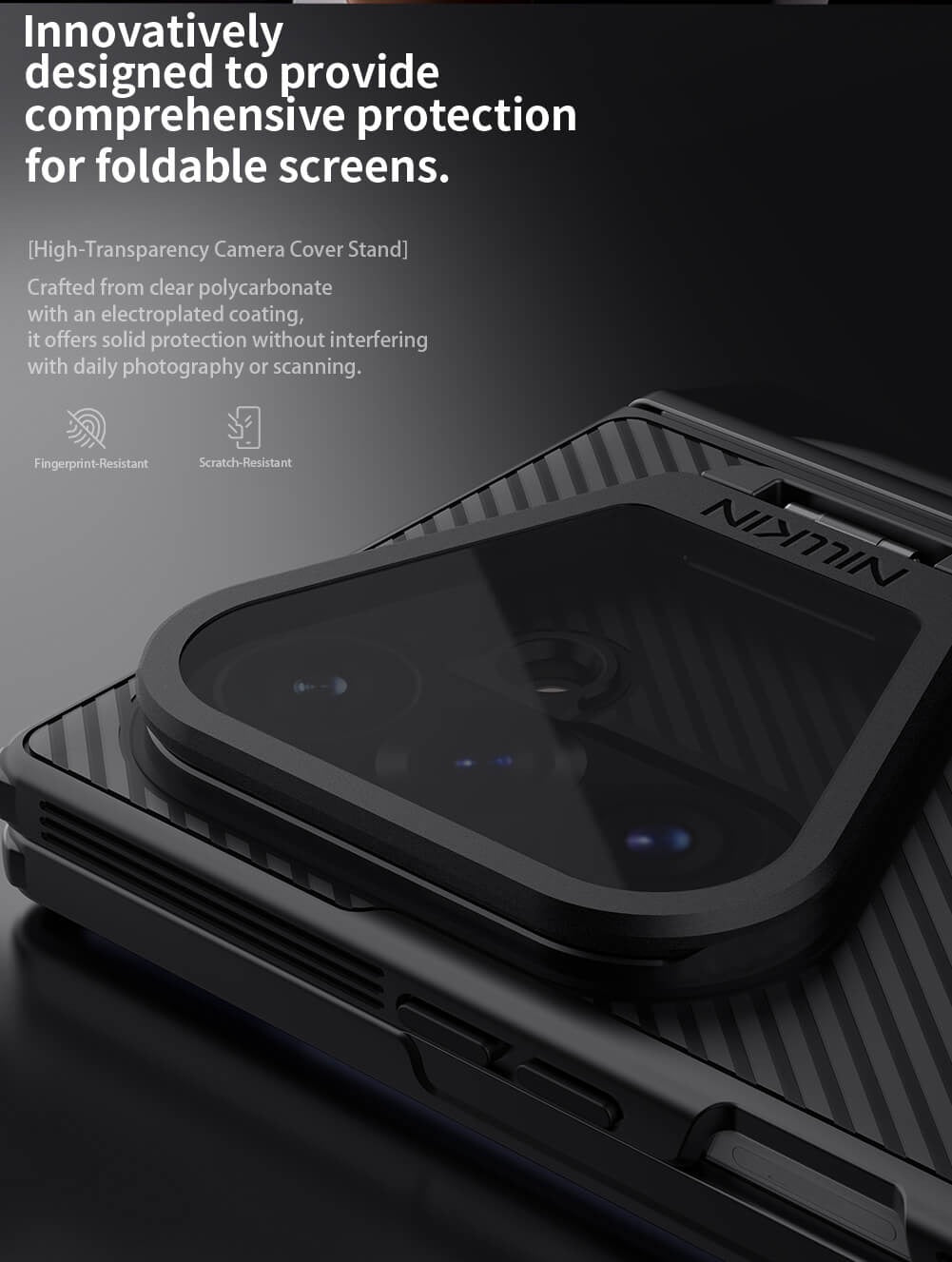 Nillkin Camshield Prop Magnetic Transparent Lens Guard Edition Pen holder Version Camera protective cover case for Samsung Galaxy Z Fold 8 Ultra