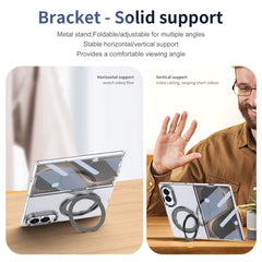 Magnetic Ring Stand Clear Case for Samsung Galaxy Z Fold 8 | Built-In Front Glass
