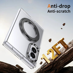 Magnetic Ring Stand Clear Case for Samsung Galaxy Z Fold 8 | Built-In Front Glass