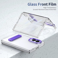 Transparent Braket Metal Stand Case for Samsung Galaxy Z Fold 8 | Built-In Front Glass