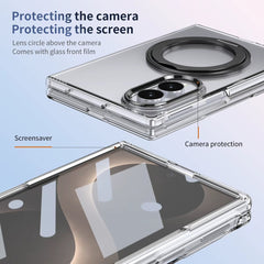 Magnetic Ring Stand Clear Case for Samsung Galaxy Z Fold 8 | Built-In Front Glass