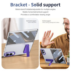 Transparent Braket Metal Stand Case for Samsung Galaxy Z Fold 8 | Built-In Front Glass