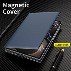 Flip Cover with Metal Kickstand for Samsung Galaxy Z Fold 8 | PU Leather Protective Case
