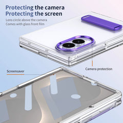 Transparent Braket Metal Stand Case for Samsung Galaxy Z Fold 8 | Built-In Front Glass