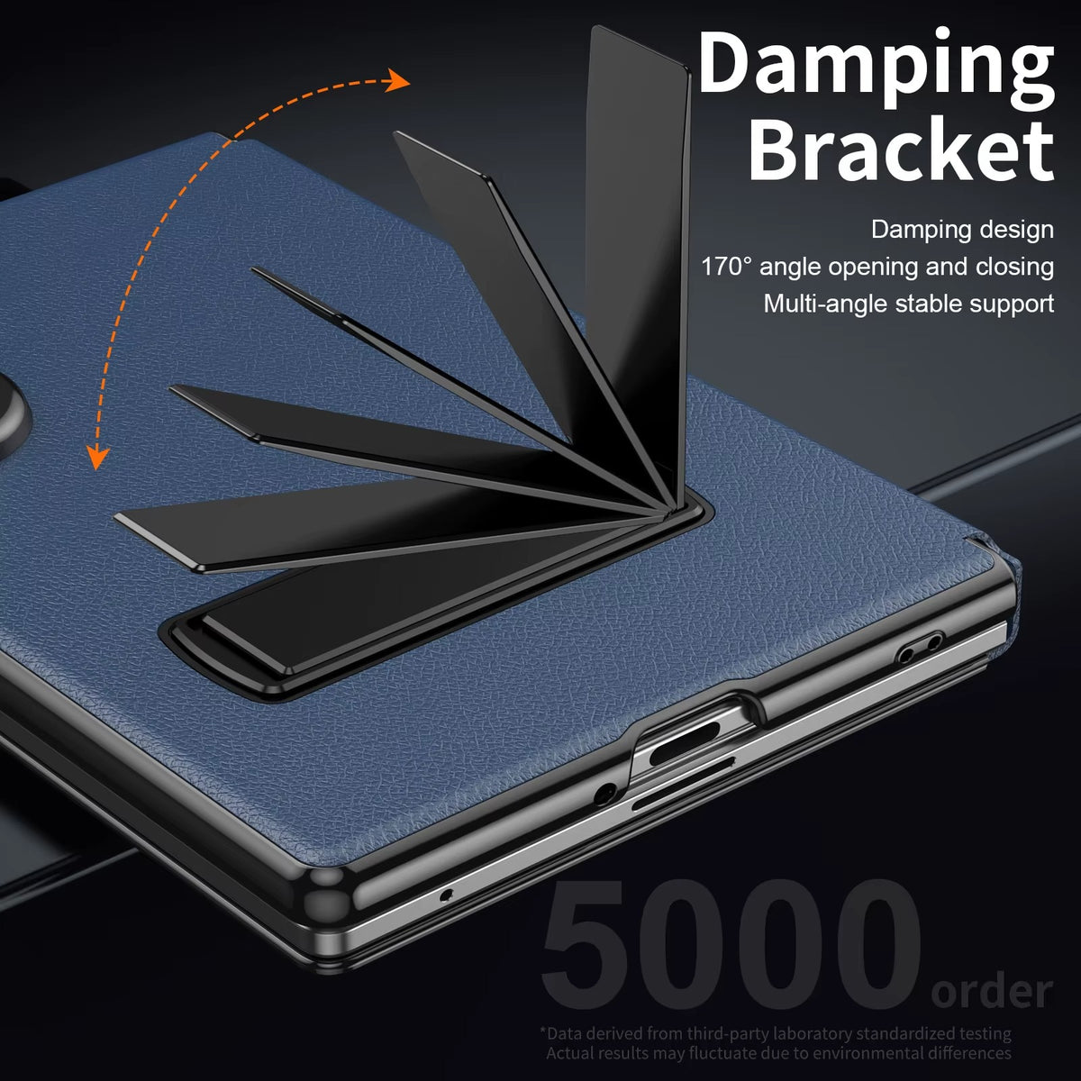 Flip Cover with Metal Kickstand for Samsung Galaxy Z Fold 8 | PU Leather Protective Case