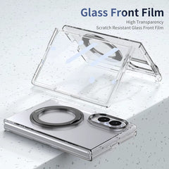Magnetic Ring Stand Clear Case for Samsung Galaxy Z Fold 8 | Built-In Front Glass