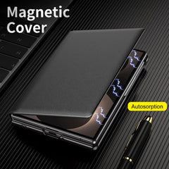Flip Cover with Metal Kickstand for Samsung Galaxy Z Fold 8 | PU Leather Protective Case