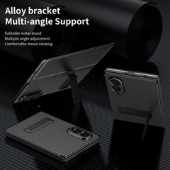 Flip Cover with Metal Kickstand for Samsung Galaxy Z Fold 8 | PU Leather Protective Case