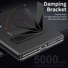 Flip Cover with Metal Kickstand for Samsung Galaxy Z Fold 8 | PU Leather Protective Case
