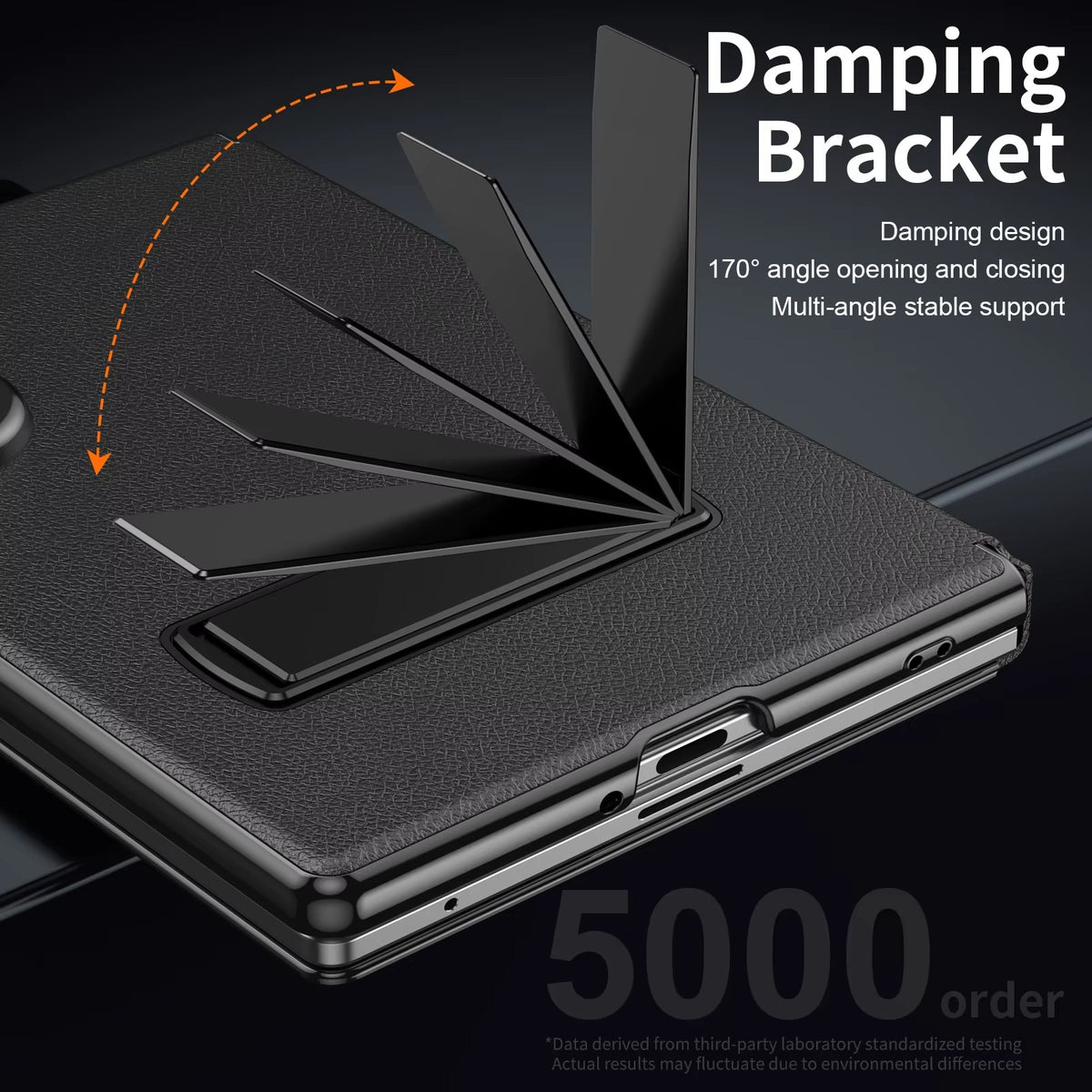 Flip Cover with Metal Kickstand for Samsung Galaxy Z Fold 8 | PU Leather Protective Case