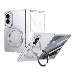Magnetic Ring Stand Clear Case for Samsung Galaxy Z Fold 8 | Built-In Front Glass