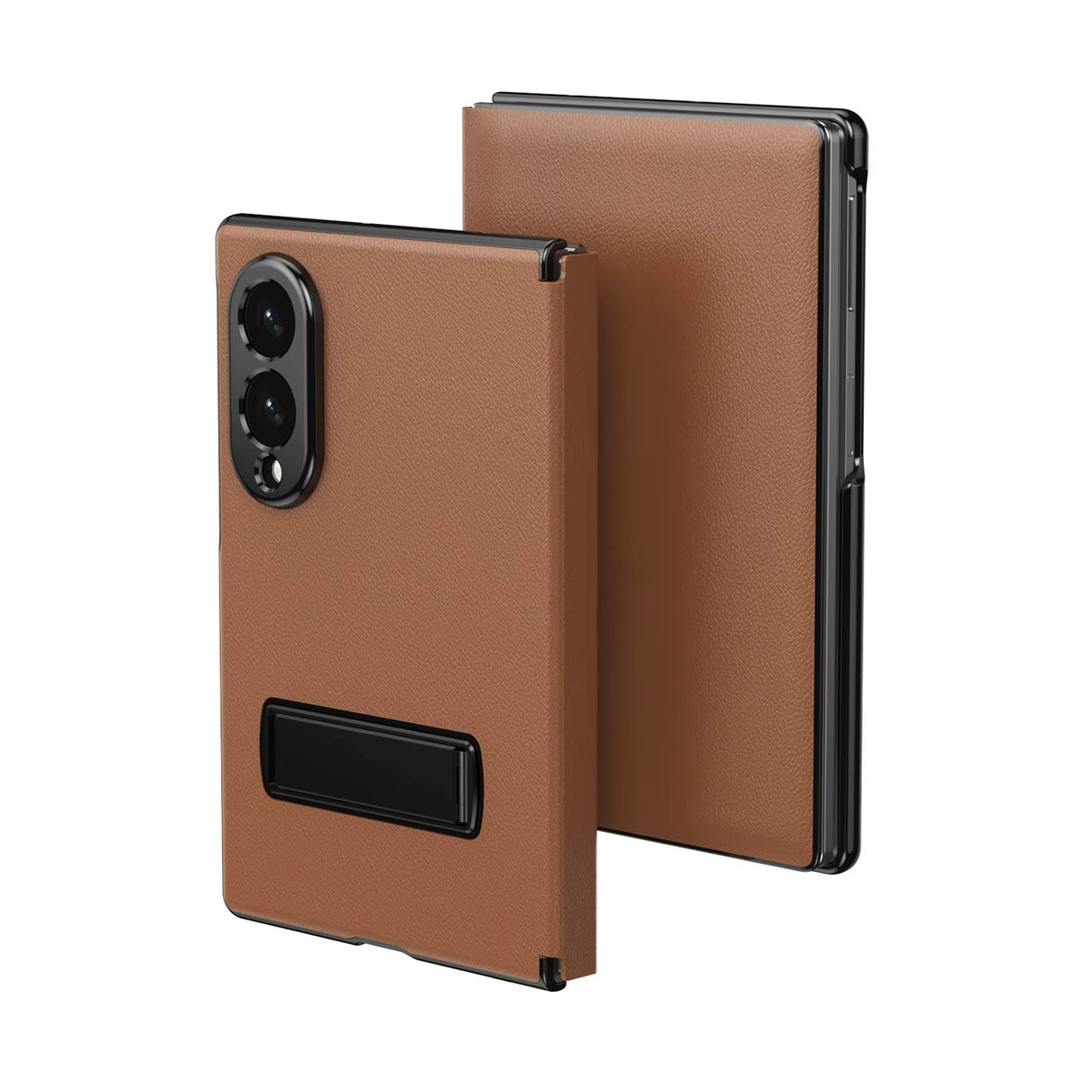 Flip Cover with Metal Kickstand for Samsung Galaxy Z Fold 8 | PU Leather Protective Case