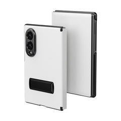 Flip Cover with Metal Kickstand for Samsung Galaxy Z Fold 8 | PU Leather Protective Case