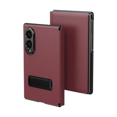 Flip Cover with Metal Kickstand for Samsung Galaxy Z Fold 8 | PU Leather Protective Case