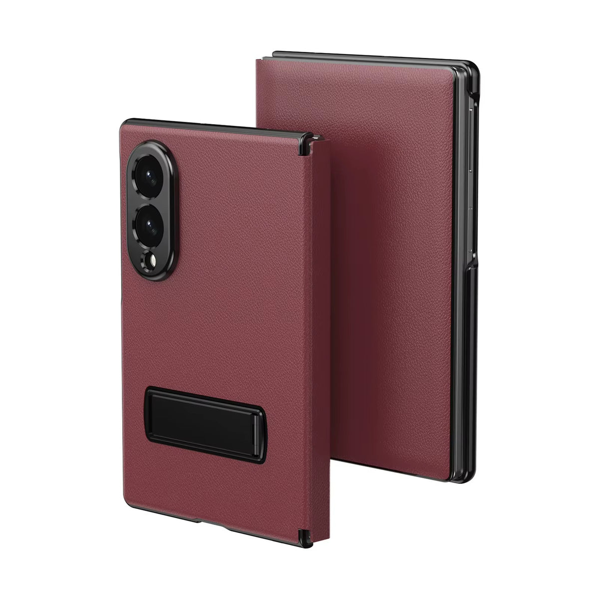 Flip Cover with Metal Kickstand for Samsung Galaxy Z Fold 8 | PU Leather Protective Case
