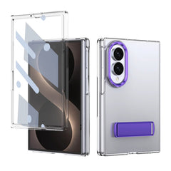 Transparent Braket Metal Stand Case for Samsung Galaxy Z Fold 8 | Built-In Front Glass