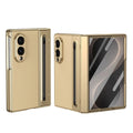 Samsung Galaxy Z Fold 8 Leather Texture front Glass Protection Hinge Case Folding Cover