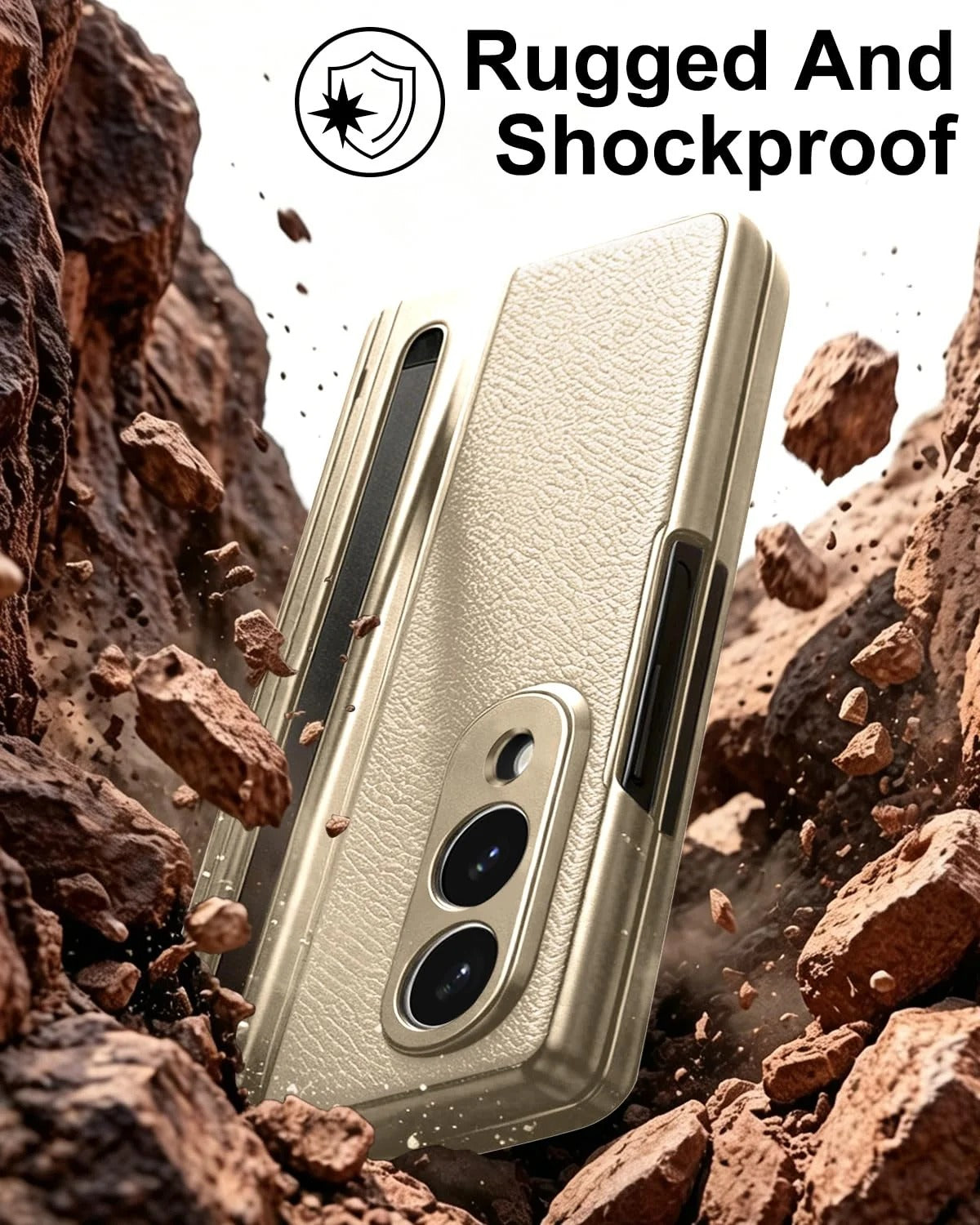 Samsung Galaxy Z Fold 8 Leather Texture front Glass Protection Hinge Case Folding Cover