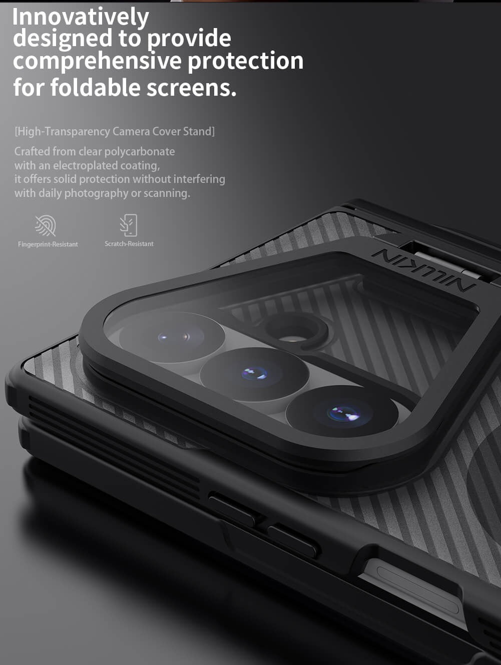 Nillkin Camshield Prop Magnetic Clear version Transparent Lens Guard Edition Pen holder Version Camera protective cover case for Samsung Galaxy Z Fold 8 Ultra