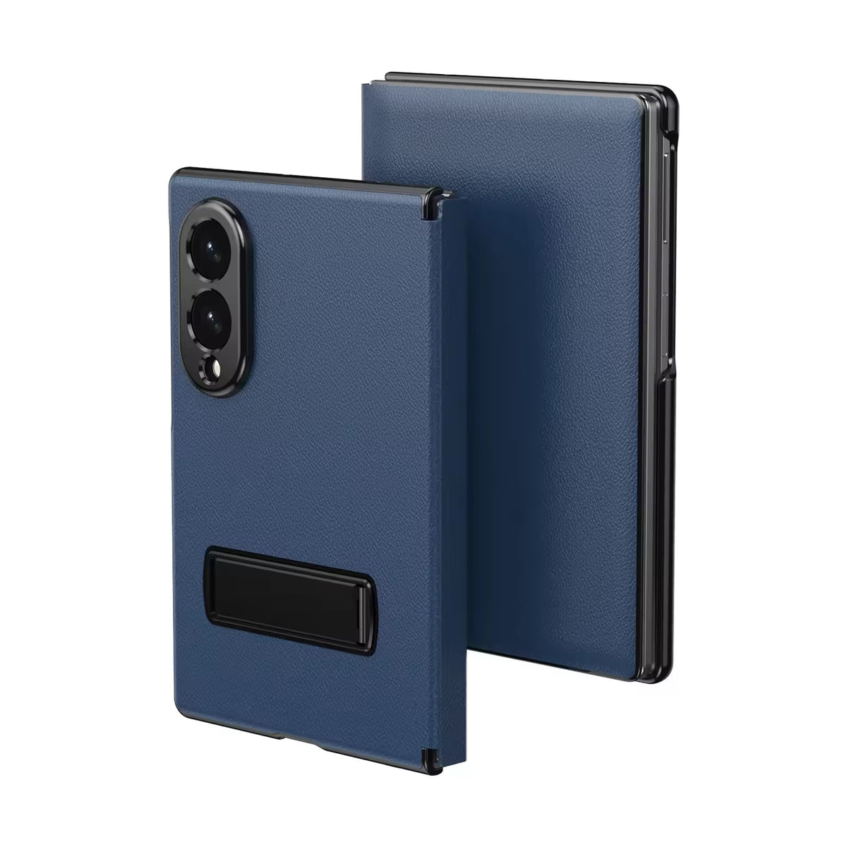 Flip Cover with Metal Kickstand for Samsung Galaxy Z Fold 8 | PU Leather Protective Case