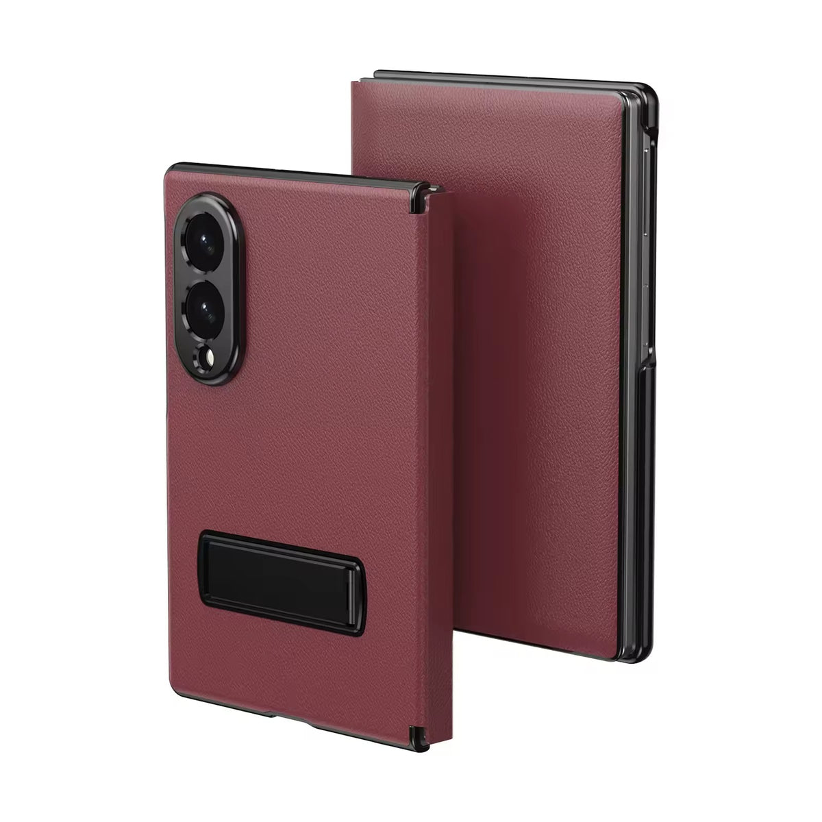 Flip Cover with Metal Kickstand for Samsung Galaxy Z Fold 8 | PU Leather Protective Case