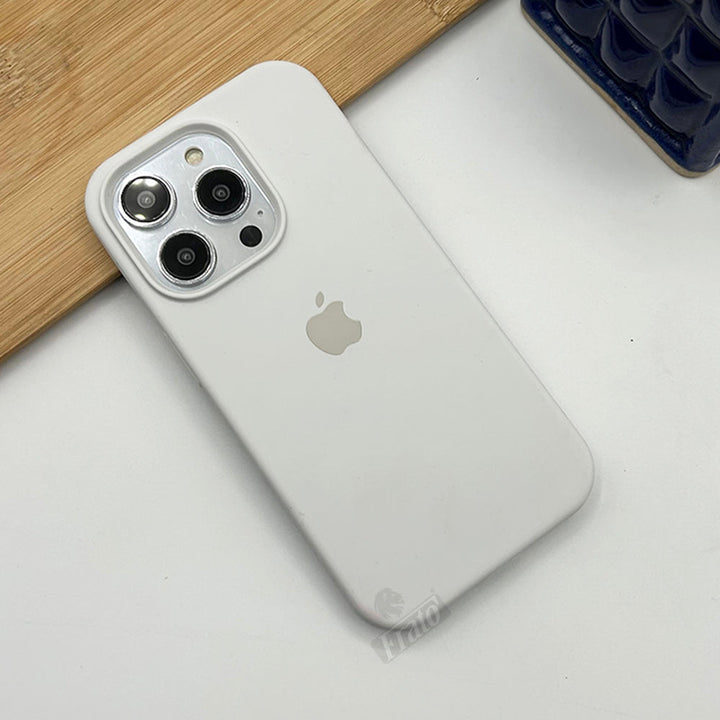 iPhone 15 Series Silicone Case Cover ( White )