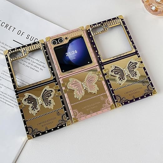 Samsung Galaxy Z Flip 6 Butterfly Glitter Kickstand Case
