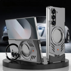 Galaxy Z Fold 6 Magnetic Aluminum Alloy Metal Rimless Frame Heat Dissipation Stand Phone Case