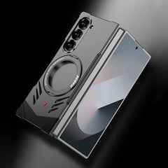 Galaxy Z Fold 6 Magnetic Aluminum Alloy Metal Rimless Frame Heat Dissipation Stand Phone Case